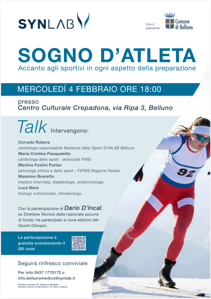 “Sogno d’Atleta”: tavola rotonda su sport e salute alla Crepadona – Mercoledì 4 febbraio